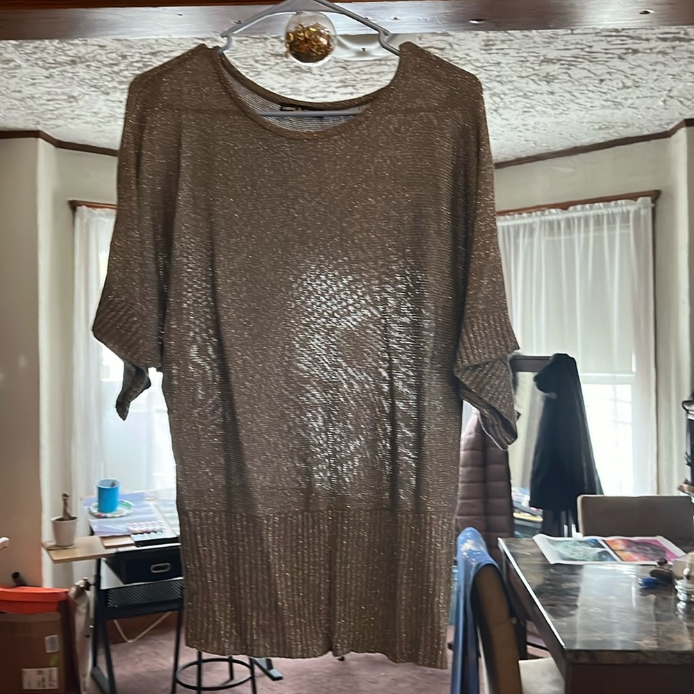 Cable and Gage silver large light sweater